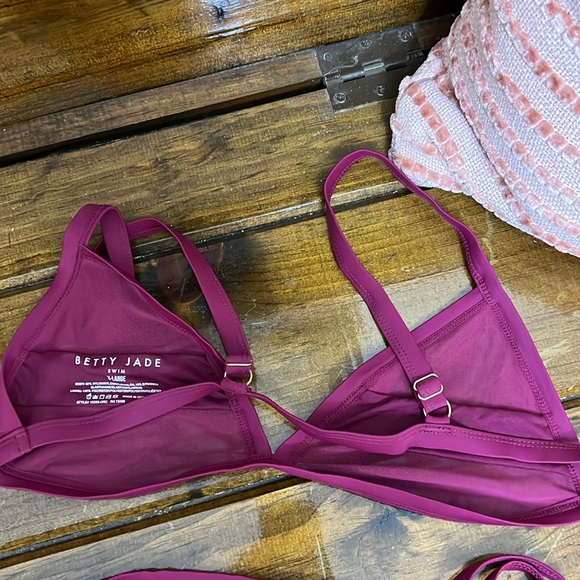 Betty Jade Swimwear Maroon Strappy Bikini- XL - Picture 4 of 6